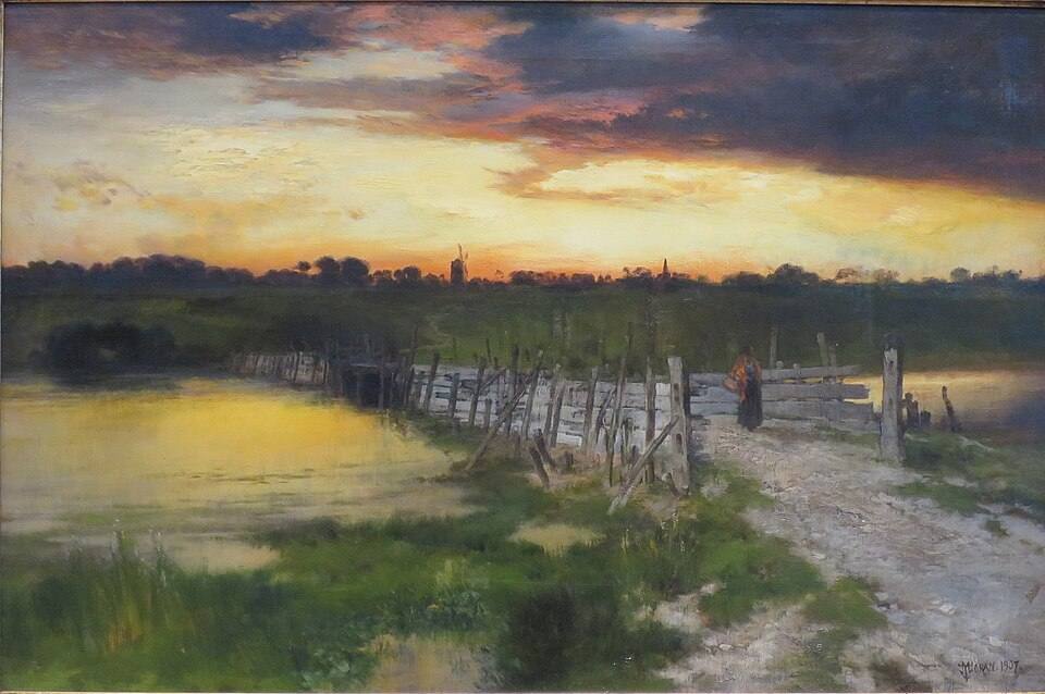 Thomas Moran - The Old Bridge over Hook Pond, East Hampton, Long Island, New York — travel photo of The Hamptons & Long Island, New York