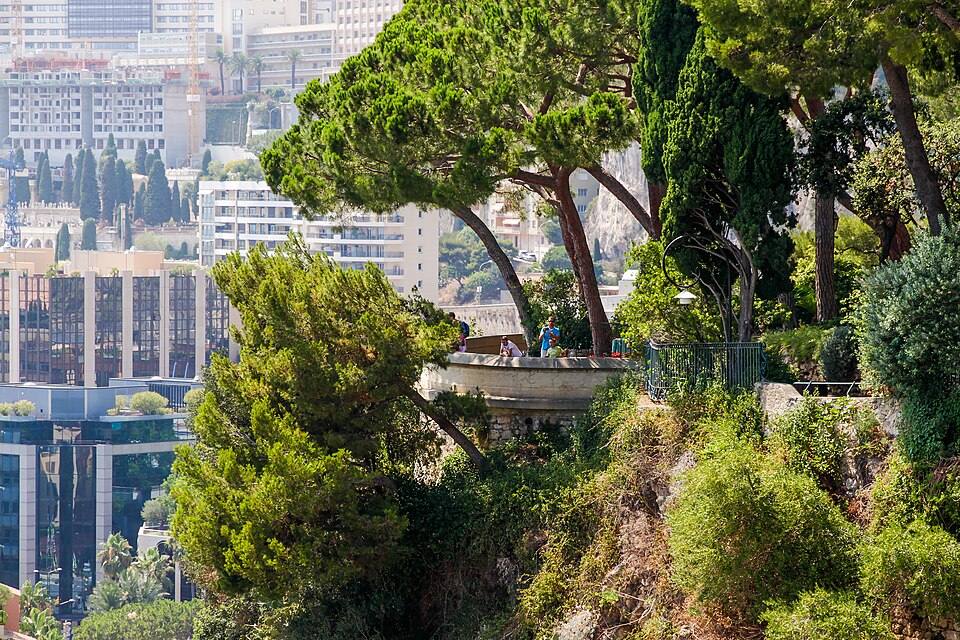 Viewpoint at Castelroc over Port de Fonvieille in Monaco-Ville, Monaco, July — travel photo of Monaco-Ville, Monaco