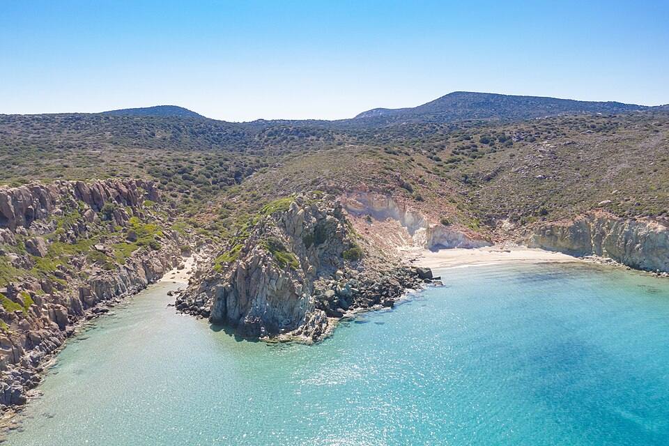 Aerial view of Kleftiko on Milos Island, Greece — travel photo of Milos, Greece