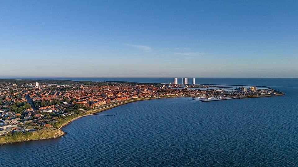 Rønne aerial view from north asv2024 — travel photo of Rønne, Bornholm
