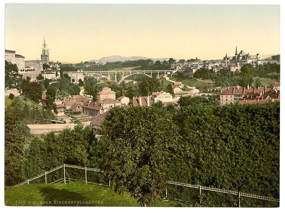 Kirchenfeld Bridge with Kirchenfeld, Berne, Switzerland-LCCN2001701110 — travel photo of Kirchenfeld, Bern