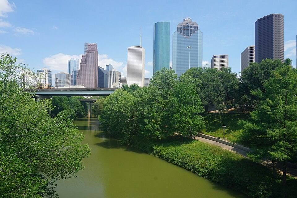 Houston May (Buffalo Bayou Park and skyline) — travel photo of Buffalo Bayou Park, Houston