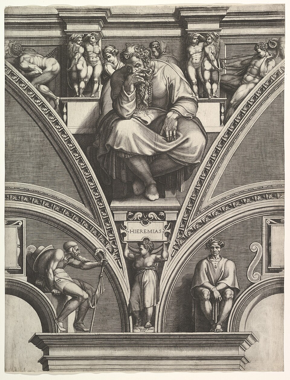 The Prophet Jeremiah, from the series of Prophets and Sibyls in the Sistine Chapel MET DP821566 — travel photo of Sibyls and Prophets, Sistine Chapel