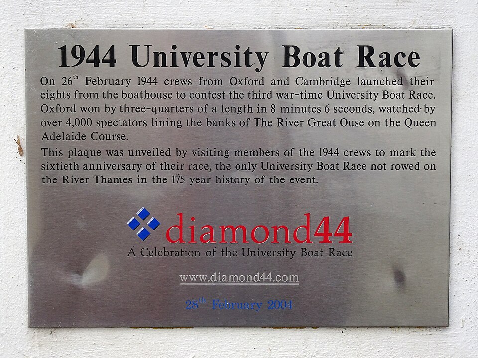 University Boat Race Plaque - 5 Annesdale Ely Cambridgeshire CB7 4BN — travel photo of Ely, Oxford & Cambridge