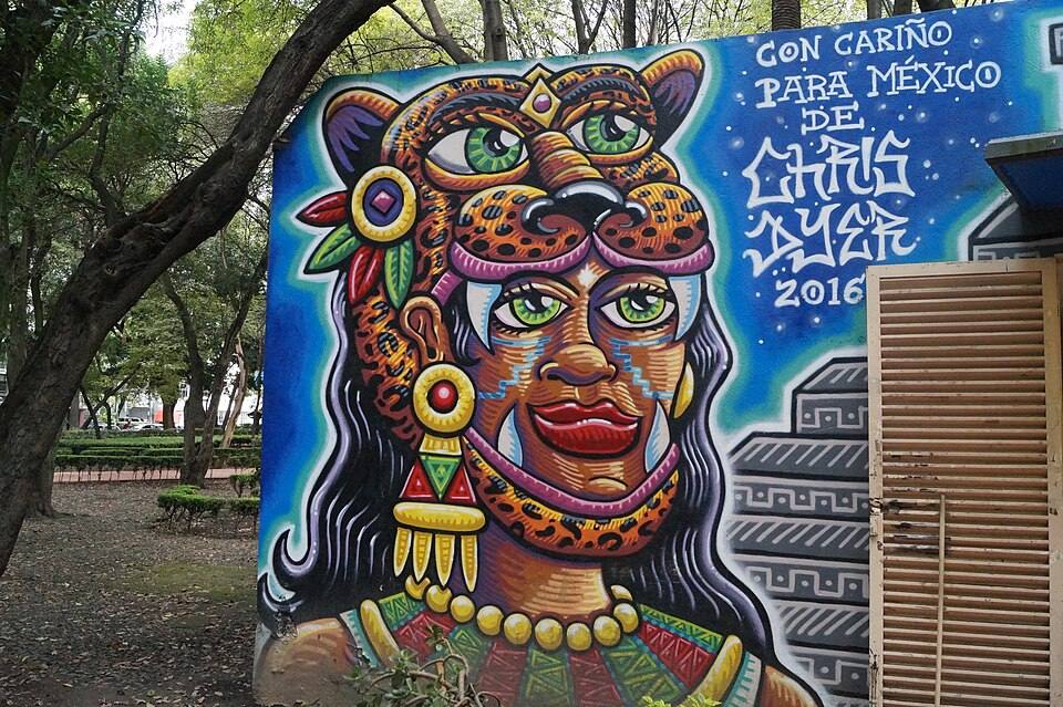 Graffiti en el Parque España de la colonia Roma, Ciudad de México — travel photo of Parque México, Roma & Condesa