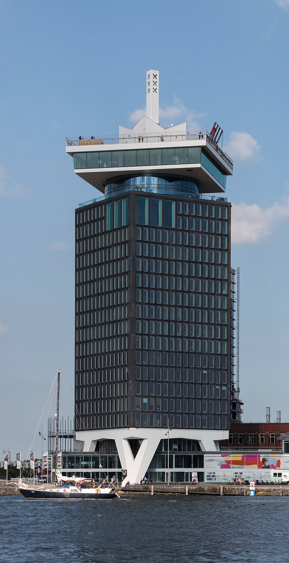 Shell Tower Amsterdam-Noord from tour boat — travel photo of Amsterdam-Noord, Amsterdam