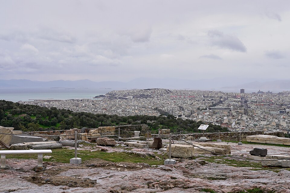 The peninsula of Piraeus from the Acropolis of Athens on February 6 — travel photo of Piraeus, Athens