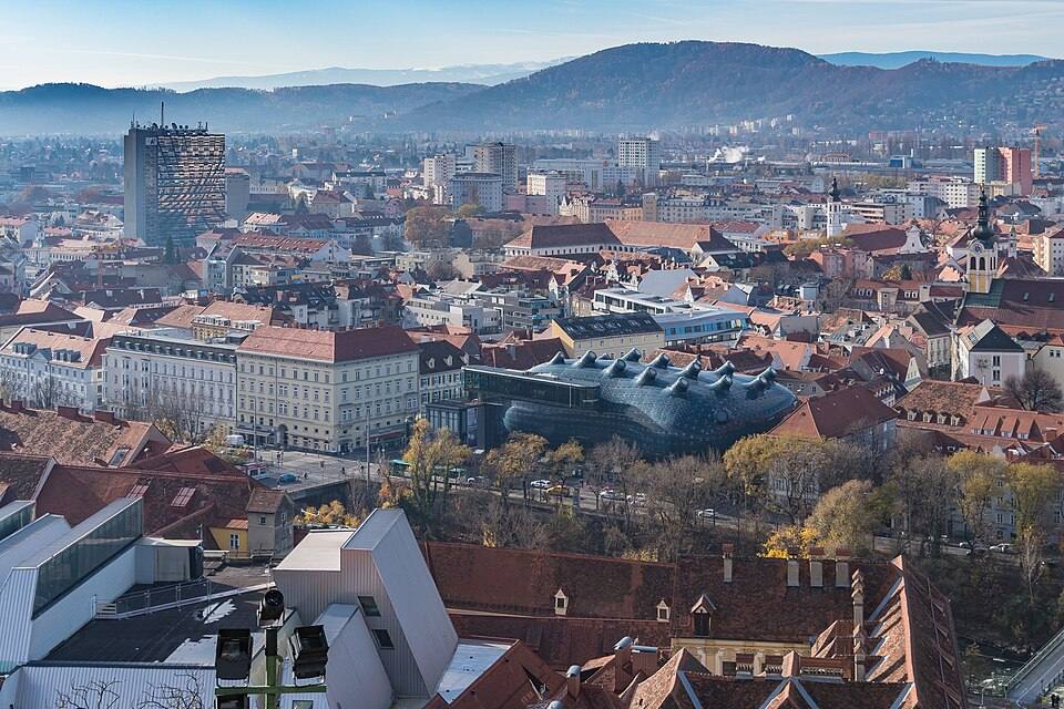 Graz View from Schlossberg — travel photo of Schlossberg, Graz