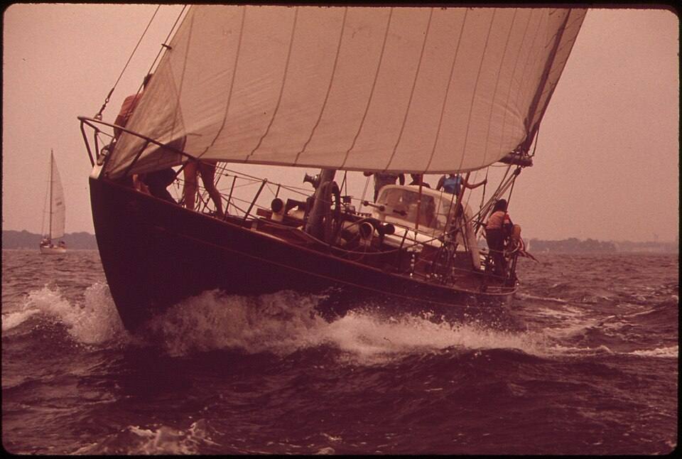 A Contender Southbound Toward The Open Ocean In The Annapolis-Newport Race, A Multi-Class Biennial Sailing Event.... - Nara — travel photo of Ocean City, Baltimore & Annapolis