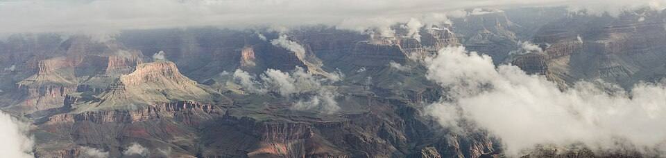 Grand Canyon Mather Point Cloudy Panorama — travel photo of Mather Point, Grand Canyon South Rim