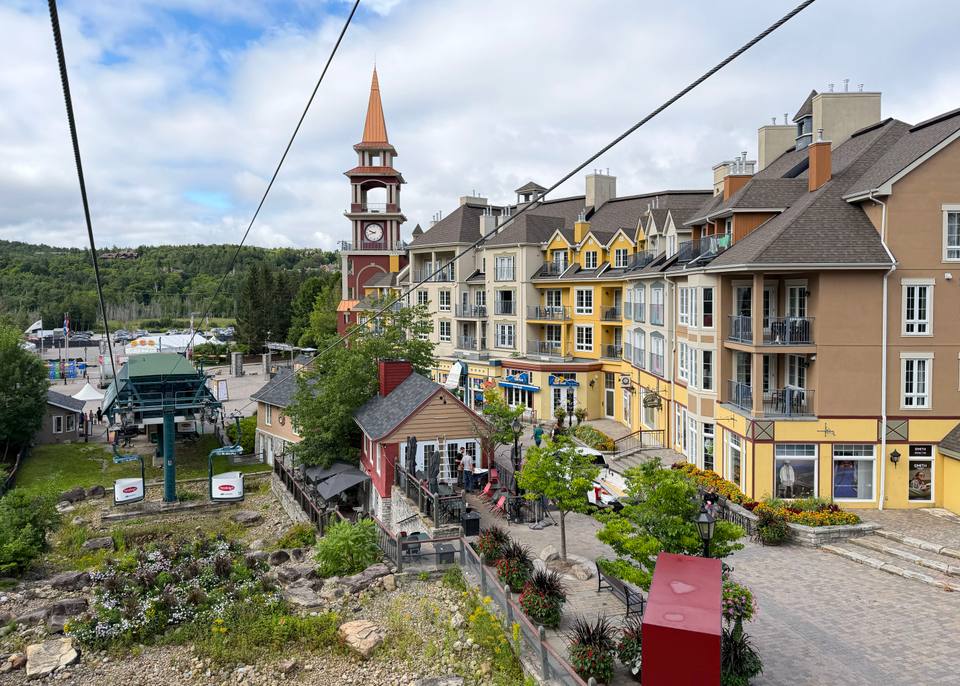 Mont-Tremblant Resort village from the Cabriolet gondola — travel photo of Mont-Tremblant, Montréal