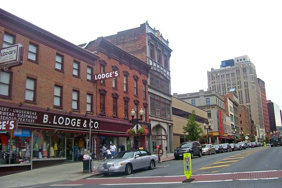 North Pearl Street from Steuben Street, downtown Albany — travel photo of Pearl Street, Albany