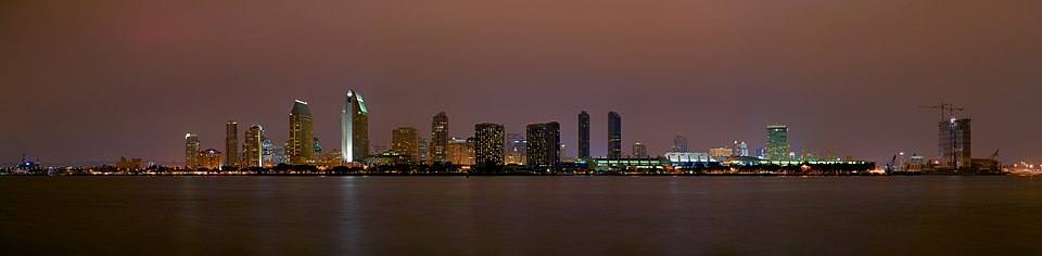 San Diego Skyline Night JD081107 — travel photo of San Diego, California
