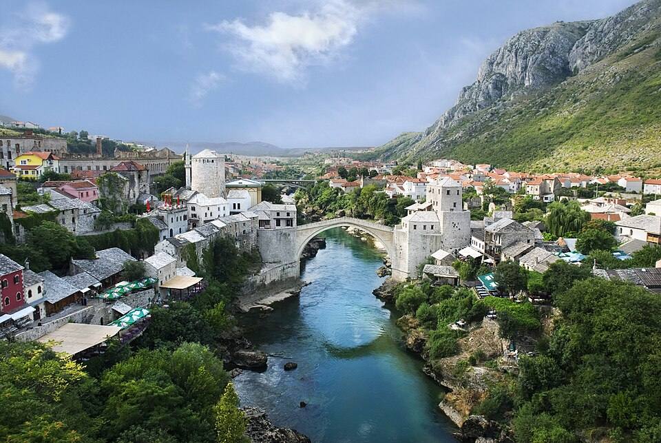 Mostar Old Town Panorama — travel photo of Mostar, Bosnia & Herzegovina