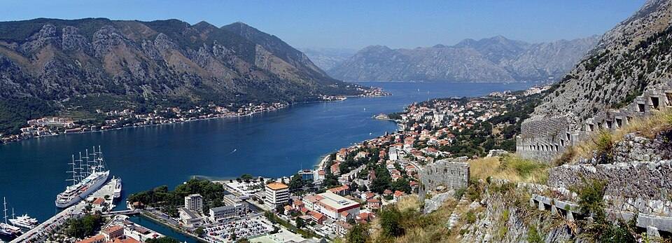 Kotor and Boka kotorska - view from city wall — travel photo of Kotor