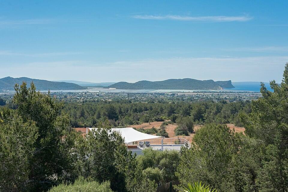View from KM4 to Salinas Ibiza (salt mines) — travel photo of Ibiza