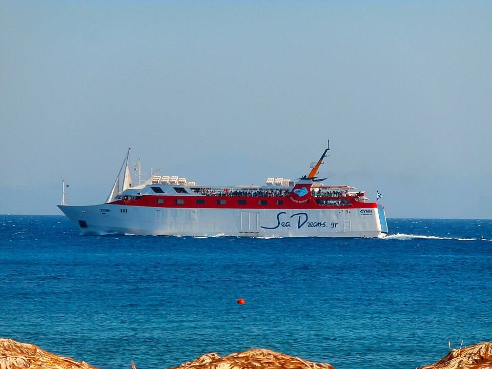 Symi passing Elli Beach in Rhodes August — travel photo of Symi, Rhodes