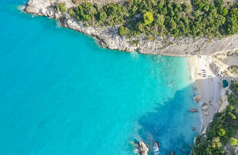 Aerial of Xigia Beach Zakynthos, Greece ( ) — travel photo of Zakynthos, Greece