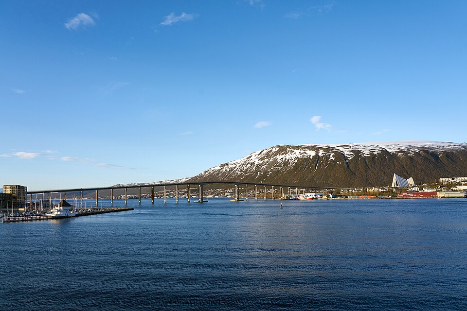 Tromsdalen church and bridge - Tromso, Norway - V-P — travel photo of Tromsdalen, Tromsø