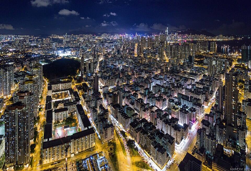 Sham Shui Po Aerial night view — travel photo of Sham Shui Po, Kowloon
