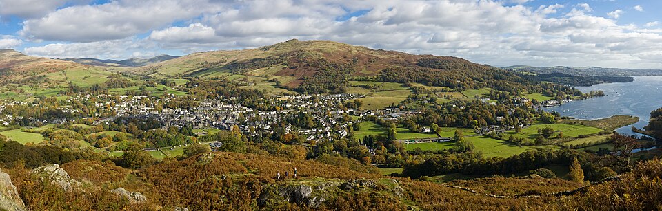 Ambleside & Waterhead Panorama, Cumbria, England - Oct — travel photo of Ambleside, The Lake District