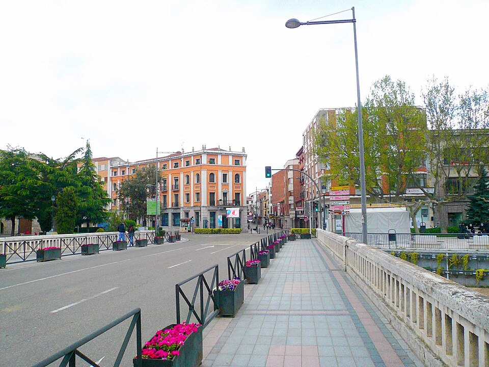Medina del Campo - Calle Valladolid, puente sobre el Zapardiel — travel photo of Medina del Campo, Valladolid