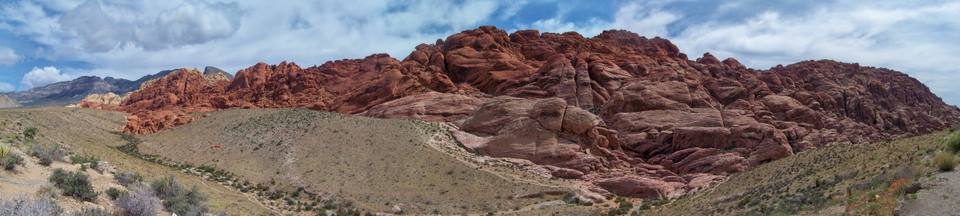 Calico Hills - panorama — travel photo of Calico Hills, Red Rock Canyon
