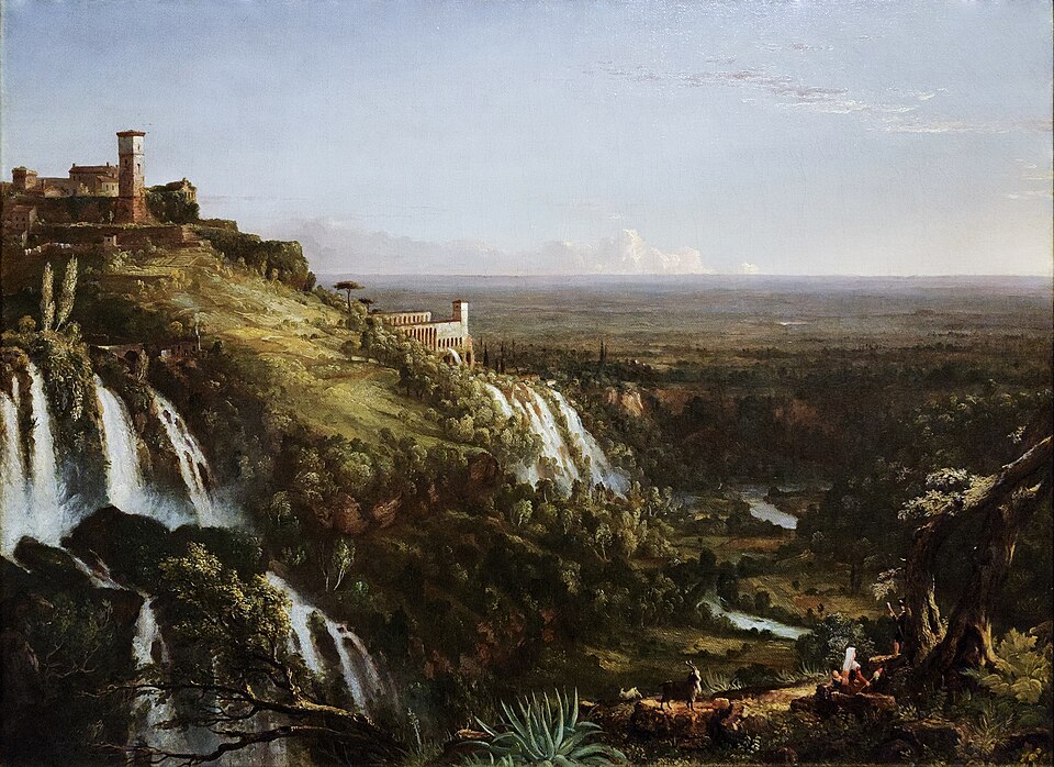 Thomas Cole - The Cascatelli, Tivoli, Looking Towards Rome (c. ) — travel photo of Tivoli, Rome